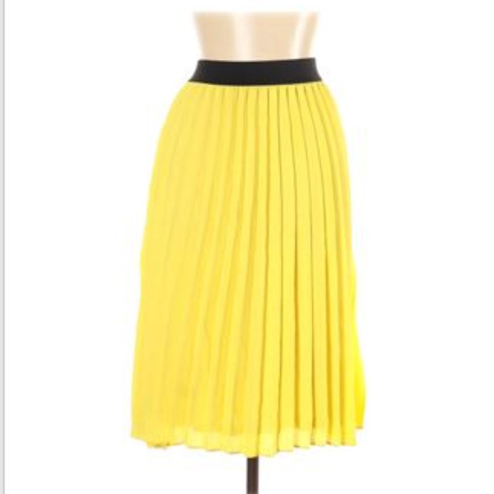 Worthington Yellow Skirt Elastic Waist L